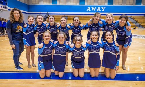 Picture of the 2022-2022 TSMS Dance Team with Coach Sklenka.